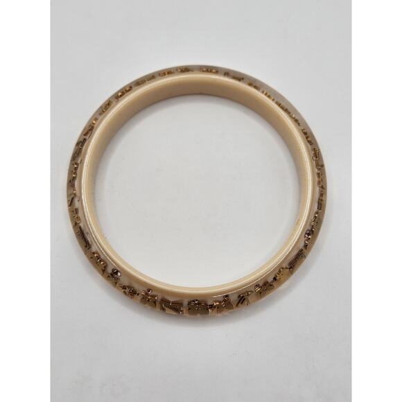 Louis Vuitton Brige Gold Resin Crystal Narrow Inclusion Bangle - Picture 12 of 14